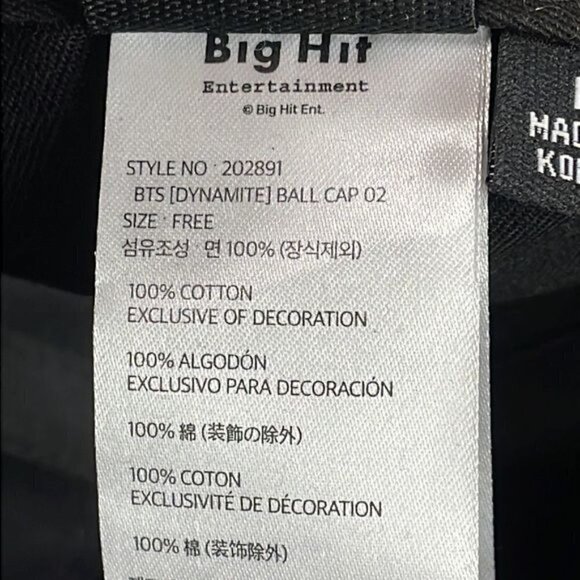 BTS Dynamite Celebration Official Cap Baseball Hat Black You Sent Us To The Top - Picture 9 of 10